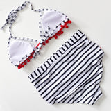 Sexy Halter Retro Mesh Hollow Out String Biquini Bathing Suit Female Swimsuit High Waist Plus Size Swimwear - Sellve