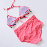 Sexy Halter Retro Mesh Hollow Out String Biquini Bathing Suit Female Swimsuit High Waist Plus Size Swimwear - Sellve