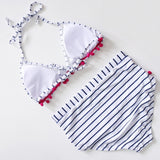 Sexy Halter Retro Mesh Hollow Out String Biquini Bathing Suit Female Swimsuit High Waist Plus Size Swimwear - Sellve