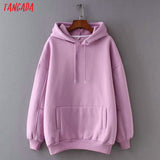 Women fleece hoodie sweatshirts winter japanese fashion Oversize ladies pullovers warm pocket hooded jacket - Sellve