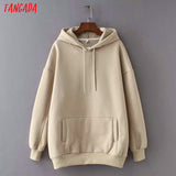 Women fleece hoodie sweatshirts winter japanese fashion Oversize ladies pullovers warm pocket hooded jacket - Sellve