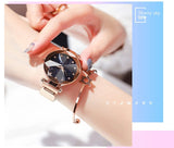 Ladies Magnetic Starry Sky Clock Luxury Women Watches Fashion Diamond Female Quartz Wristwatches - Sellve