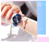 Ladies Magnetic Starry Sky Clock Luxury Women Watches Fashion Diamond Female Quartz Wristwatches - Sellve