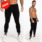 Men Elastic Waist Skinny Jeans Men Stretch Ripped Pants Streetwear Mens Denim Jeans Blue - Sellve