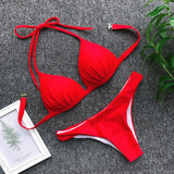 High Waist Bikini 2020 Swimsuit Women Swimwear Push Up Halter Bikini Set Bather Bathing Suit Beach Wear Female - Sellve