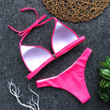 High Waist Bikini 2020 Swimsuit Women Swimwear Push Up Halter Bikini Set Bather Bathing Suit Beach Wear Female - Sellve