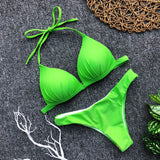 High Waist Bikini 2020 Swimsuit Women Swimwear Push Up Halter Bikini Set Bather Bathing Suit Beach Wear Female - Sellve