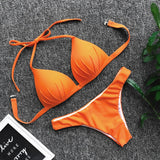 High Waist Bikini 2020 Swimsuit Women Swimwear Push Up Halter Bikini Set Bather Bathing Suit Beach Wear Female - Sellve