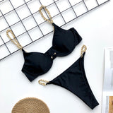 Sexy Bikini Women Swimsuit Solid Bikini Set Push Up Swimwear Low Waist Bathing Suits Beach Wear 2020 - Sellve