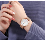 Women Watches Top Brand Luxury Japan Quartz Movement Stainless Steel Sliver White Dial Waterproof Wristwatches - Sellve