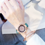 Women Watches Set Starry Sky Ladies Bracelet Watch Casual Leather Sports Quartz Wristwatch Clock Relogio Feminino - Sellve