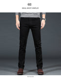 Men's Classic Black Jeans Elastic Slim Fit Denim Jean Trousers Male Business Casual Pants Brand - Sellve