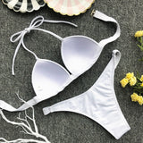 High Waist Bikini 2020 Swimsuit Women Swimwear Push Up Halter Bikini Set Bather Bathing Suit Beach Wear Female - Sellve