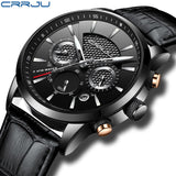 New Fashion Men Watches Analog Quartz Wristwatches 30M Waterproof Chronograph Sport Date Leather Band Watches - Sellve