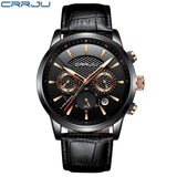 New Fashion Men Watches Analog Quartz Wristwatches 30M Waterproof Chronograph Sport Date Leather Band Watches - Sellve