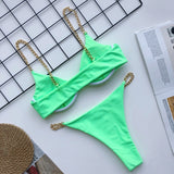 Sexy Bikini Women Swimsuit Solid Bikini Set Push Up Swimwear Low Waist Bathing Suits Beach Wear 2020 - Sellve