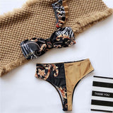 Sexy Women High Waist Bikini Swimsuit Swimwear Female Bandeau Thong Brazilian Biquini Bikini Set Bathing Suit Bather - Sellve