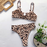 Sexy Swimsuit Women High Waist Bikini  Micro High Leg Swimming Suit for Bathing Suit Snake Print Swimwear Bikinis Set - Sellve