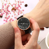 Top Style Fashion Women's Luxury Leather Band Analog Quartz Wrist Watch Golden Ladies Watch - Sellve