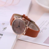 Top Style Fashion Women's Luxury Leather Band Analog Quartz Wrist Watch Golden Ladies Watch - Sellve