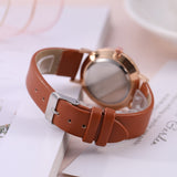 Top Style Fashion Women's Luxury Leather Band Analog Quartz Wrist Watch Golden Ladies Watch - Sellve