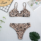 Sexy Snake Print Bikini set High waist Swimwear Women Hollow out Swimsuit Female Brazilian Bikini Bathers bathing suit - Sellve