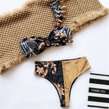 Sexy Snake Print Bikini set High waist Swimwear Women Hollow out Swimsuit Female Brazilian Bikini Bathers bathing suit - Sellve