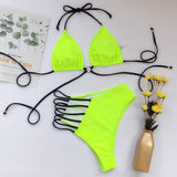 Sexy Snake Print Bikini set High waist Swimwear Women Hollow out Swimsuit Female Brazilian Bikini Bathers bathing suit - Sellve