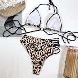 Sexy Snake Print Bikini set High waist Swimwear Women Hollow out Swimsuit Female Brazilian Bikini Bathers bathing suit - Sellve