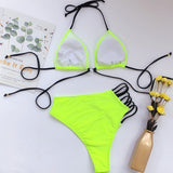 Sexy Women High Waist Bikini Swimsuit Swimwear Female Bandeau Thong Brazilian Biquini Bikini Set Bathing Suit Bather - Sellve