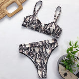 Sexy Women High Waist Bikini Swimsuit Swimwear Female Bandeau Thong Brazilian Biquini Bikini Set Bathing Suit Bather - Sellve