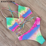 Sexy Bandage Bikini 2020 Swimsuit Swimwear Women Thong Push Up Bikinis Set women's swimming suit - Sellve