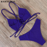 Sexy Bandage Bikini 2020 Swimsuit Swimwear Women Thong Push Up Bikinis Set women's swimming suit - Sellve