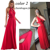 Sexy Women Multiway Wrap Convertible Boho Maxi Club Red Dress Bandage Long Dress Party Bridesmaids - Sellve