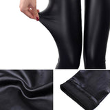 High Waist Faux Leather Sexy Thin Black women  Leggings Stretchy Push Up Leggings Plus Size - Sellve