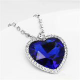 fashion Necklace Earrings darkblue Austrian Crystal rhinestones ocean blue heart Pendant women Jewelry sets - Sellve