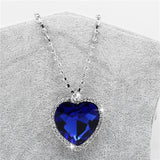 fashion Necklace Earrings darkblue Austrian Crystal rhinestones ocean blue heart Pendant women Jewelry sets - Sellve