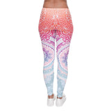 Women Fashion Legging Aztec Round Ombre Printing leggins Slim High Waist  Leggings Woman Pants - Sellve