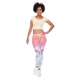 Women Fashion Legging Aztec Round Ombre Printing leggins Slim High Waist  Leggings Woman Pants - Sellve