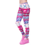 Women Fashion Legging Aztec Round Ombre Printing leggins Slim High Waist  Leggings Woman Pants - Sellve