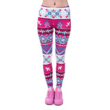 Women Fashion Legging Aztec Round Ombre Printing leggins Slim High Waist  Leggings Woman Pants - Sellve