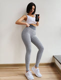 Seamless Fitness Women Leggings Fashion Patchwork Print High Waist Elastic Push Up Ankle Length Polyester Leggings - Sellve