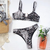 Sexy Snake Print Bikini set High waist Swimwear Women Hollow out Swimsuit Female Brazilian Bikini Bathers bathing suit - Sellve