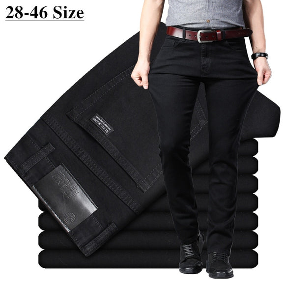 Men's Classic Black Jeans Elastic Slim Fit Denim Jean Trousers Male Business Casual Pants Brand - Sellve