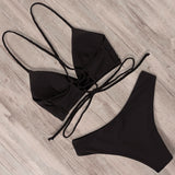 Sexy Bandage Bikini 2020 Swimsuit Swimwear Women Thong Push Up Bikinis Set women's swimming suit - Sellve