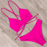 Sexy Bandage Bikini 2020 Swimsuit Swimwear Women Thong Push Up Bikinis Set women's swimming suit - Sellve