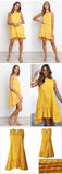 Lossky Women Summer Dress Polka Dot Chiffon Sleeveless Beach Mini Casual Yellow Sundress Plus Size Dress For Women - Sellve