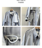 Fashion Trench Coats Female Spring Windbreaker Drawstring Coats Casual Loose Safari Clothes Stand Collar - Sellve