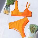 Sexy Women High Waist Bikini Swimsuit Swimwear Female Bandeau Thong Brazilian Biquini Bikini Set Bathing Suit Bather - Sellve