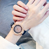 Women Watches Set Starry Sky Ladies Bracelet Watch Casual Leather Sports Quartz Wristwatch Clock Relogio Feminino - Sellve